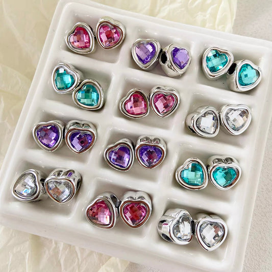 Versatile Heart-Shaped Colored Diamond Beads