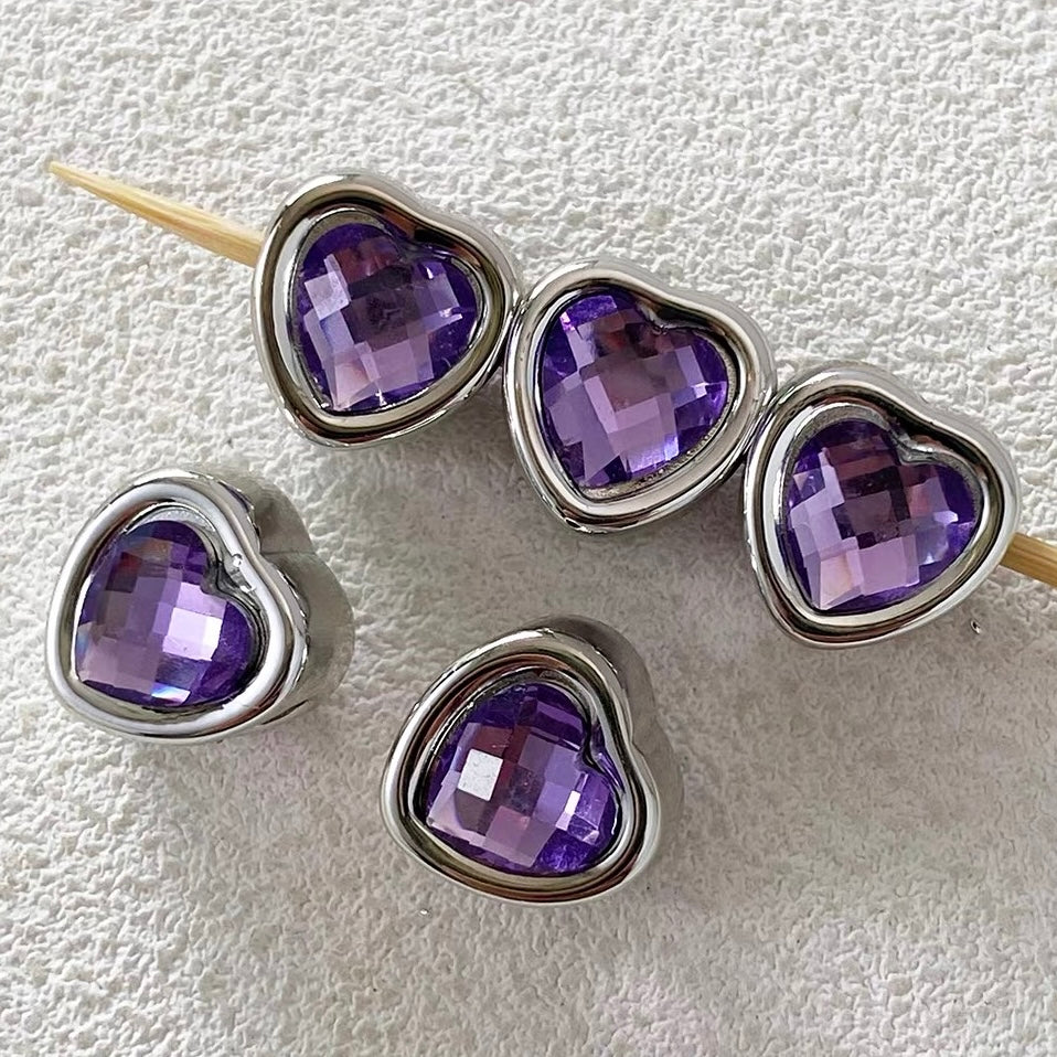 Versatile Heart-Shaped Colored Diamond Beads