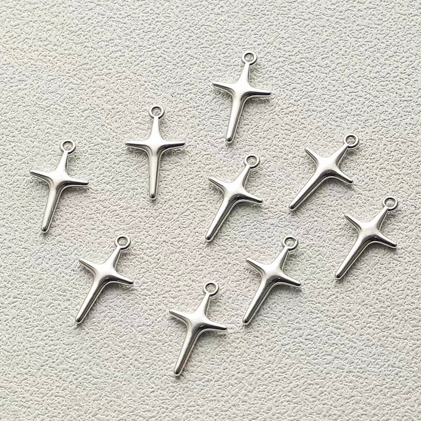 Titanium Steel Pendant Beads with Rose and Butterfly Designs