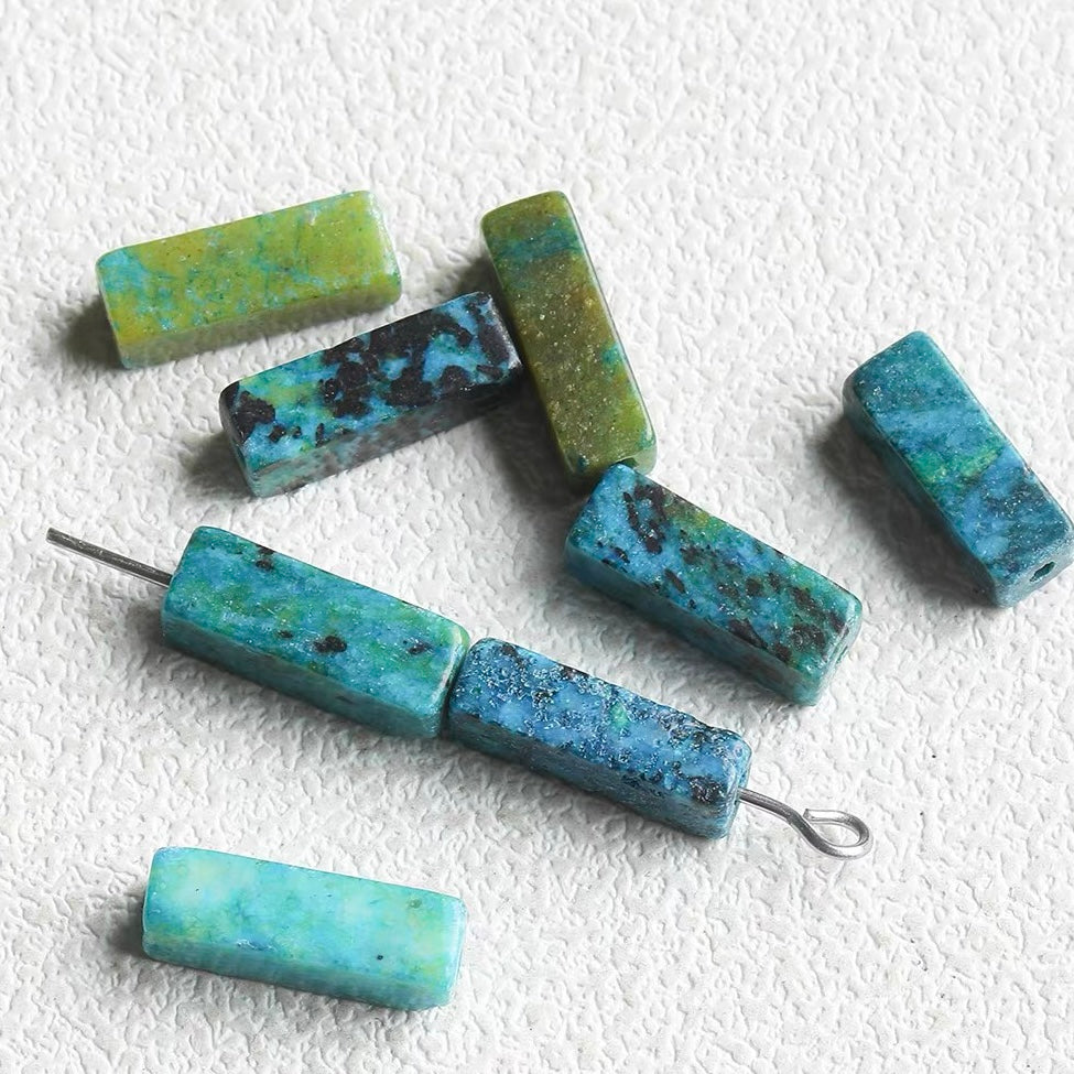 Vintage Square Tube Natural Stone Beaded String