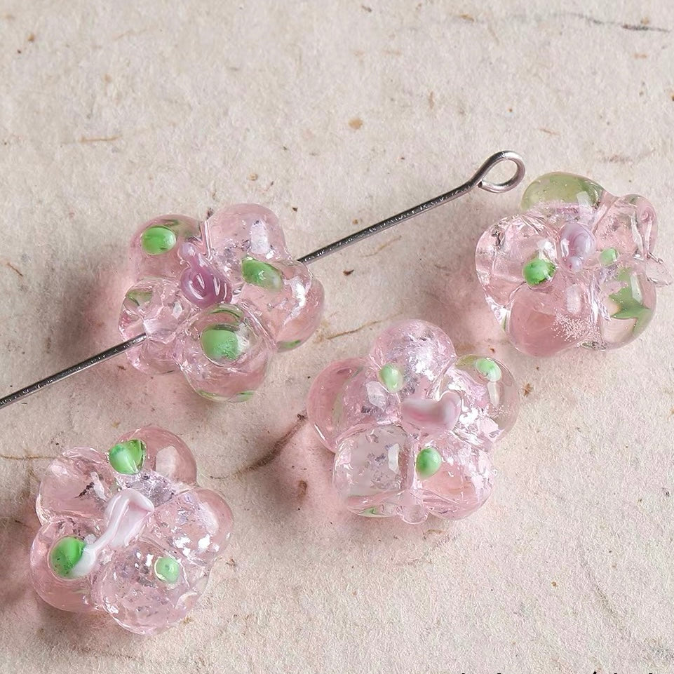 Hand-painted Ceramic & Colored Glaze Beaded String with Enamel