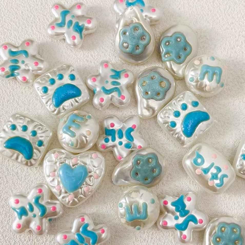 Hand-Painted Irregular Faux Pearl Beaded Strand