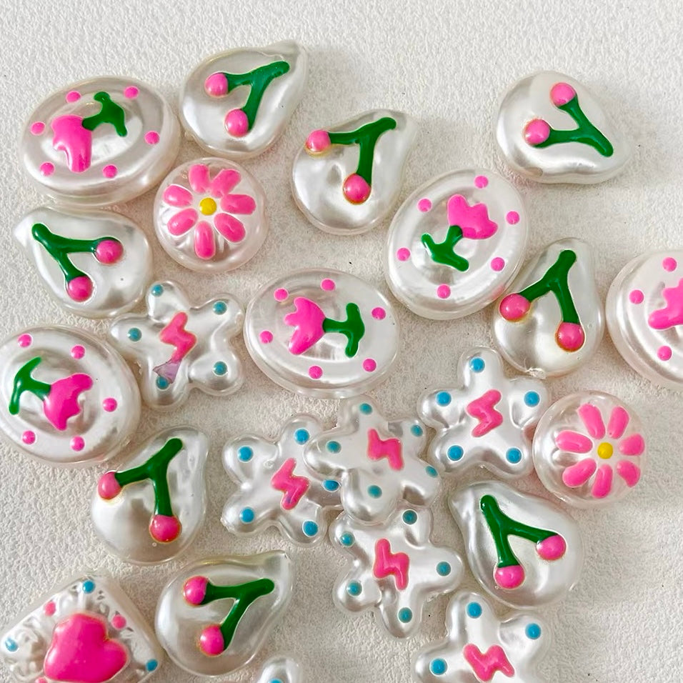 Hand-Painted Irregular Faux Pearl Beaded Strand