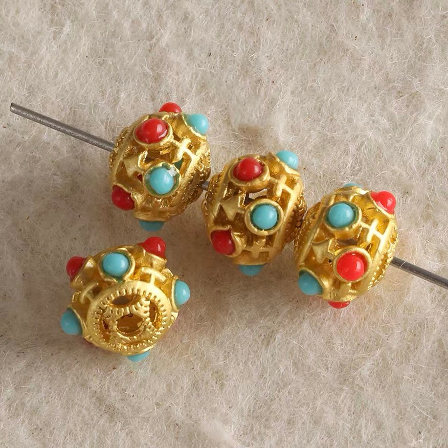 Resin Inlaid Alloy Beads