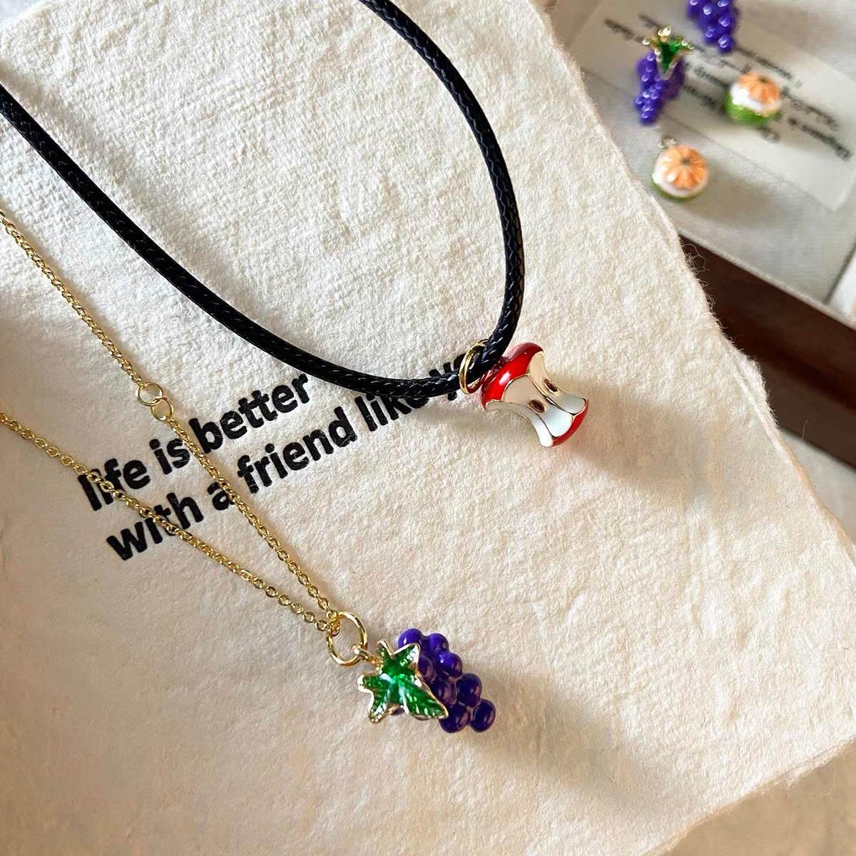 Fruit-Shaped Dripping-Oil Pendant Beads