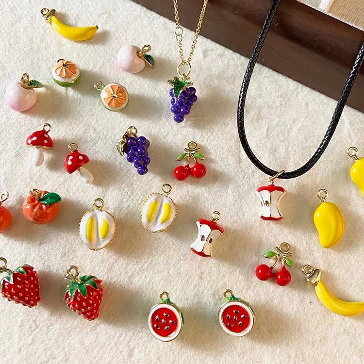 Fruit-Shaped Dripping-Oil Pendant Beads