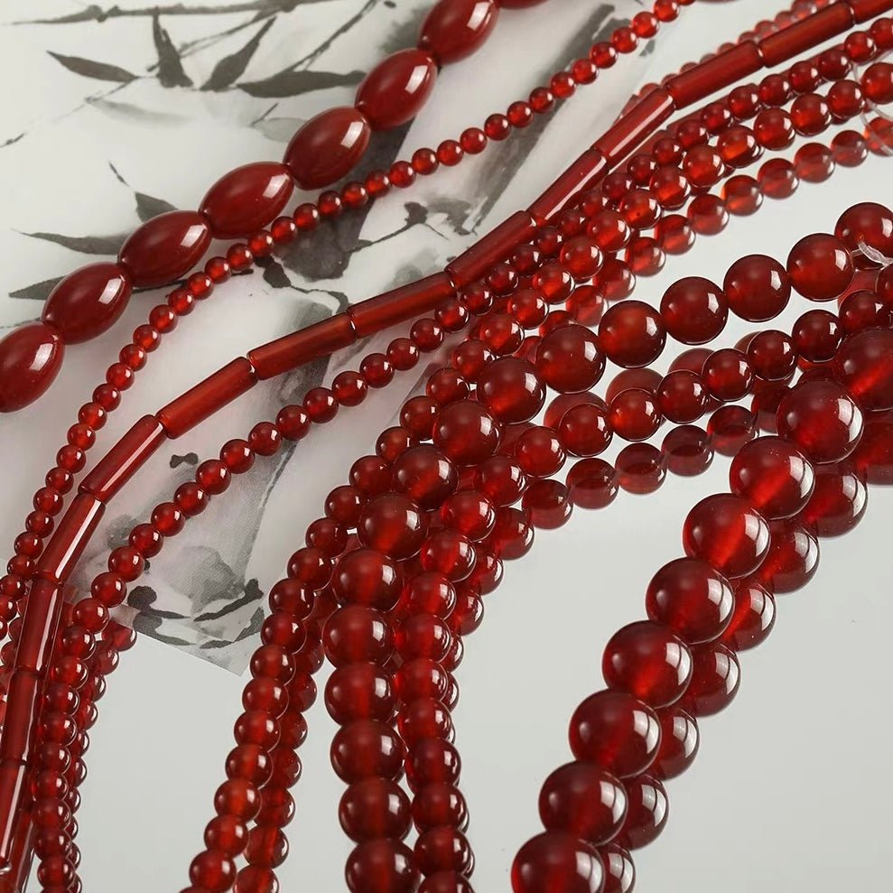 Red agate bead