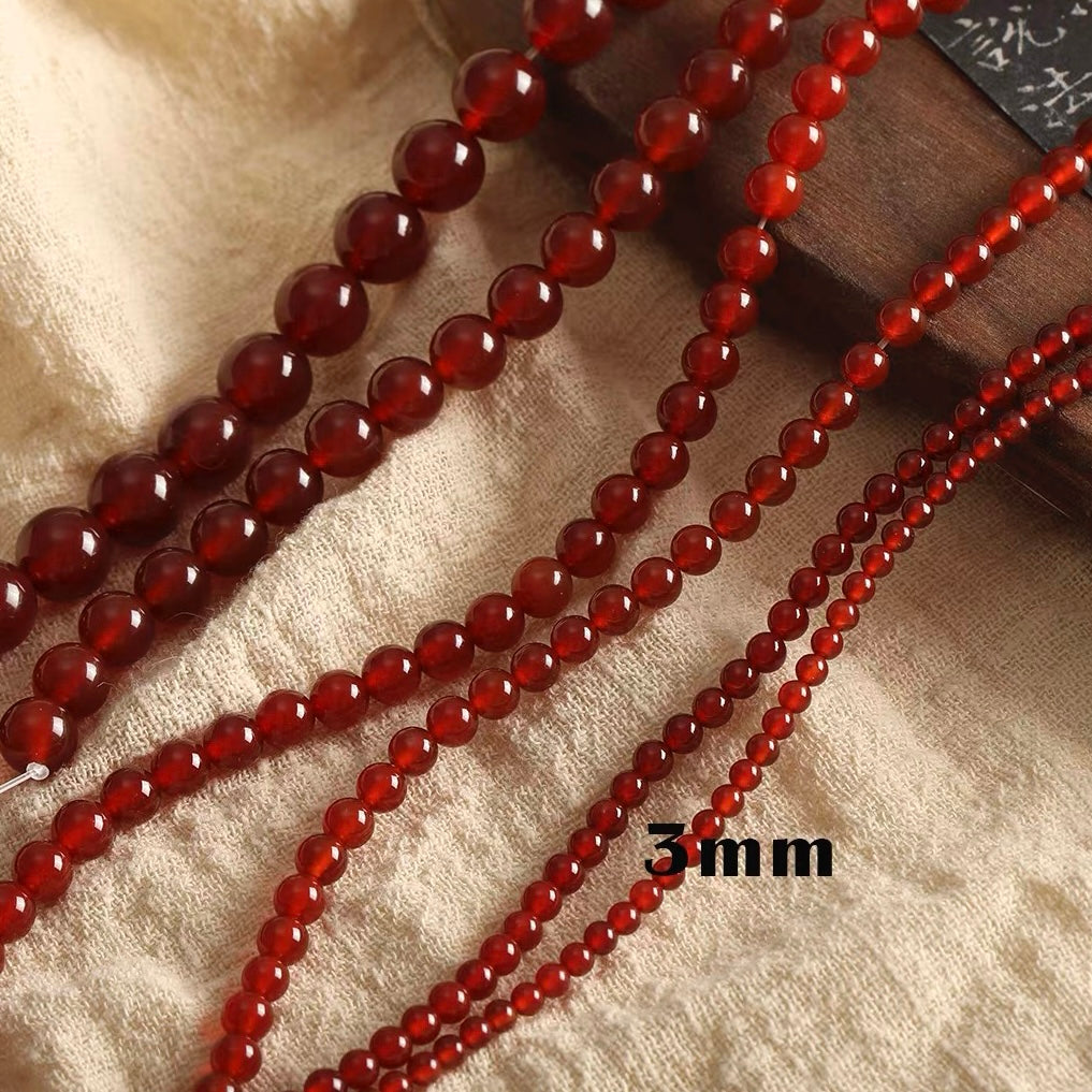 Red agate bead