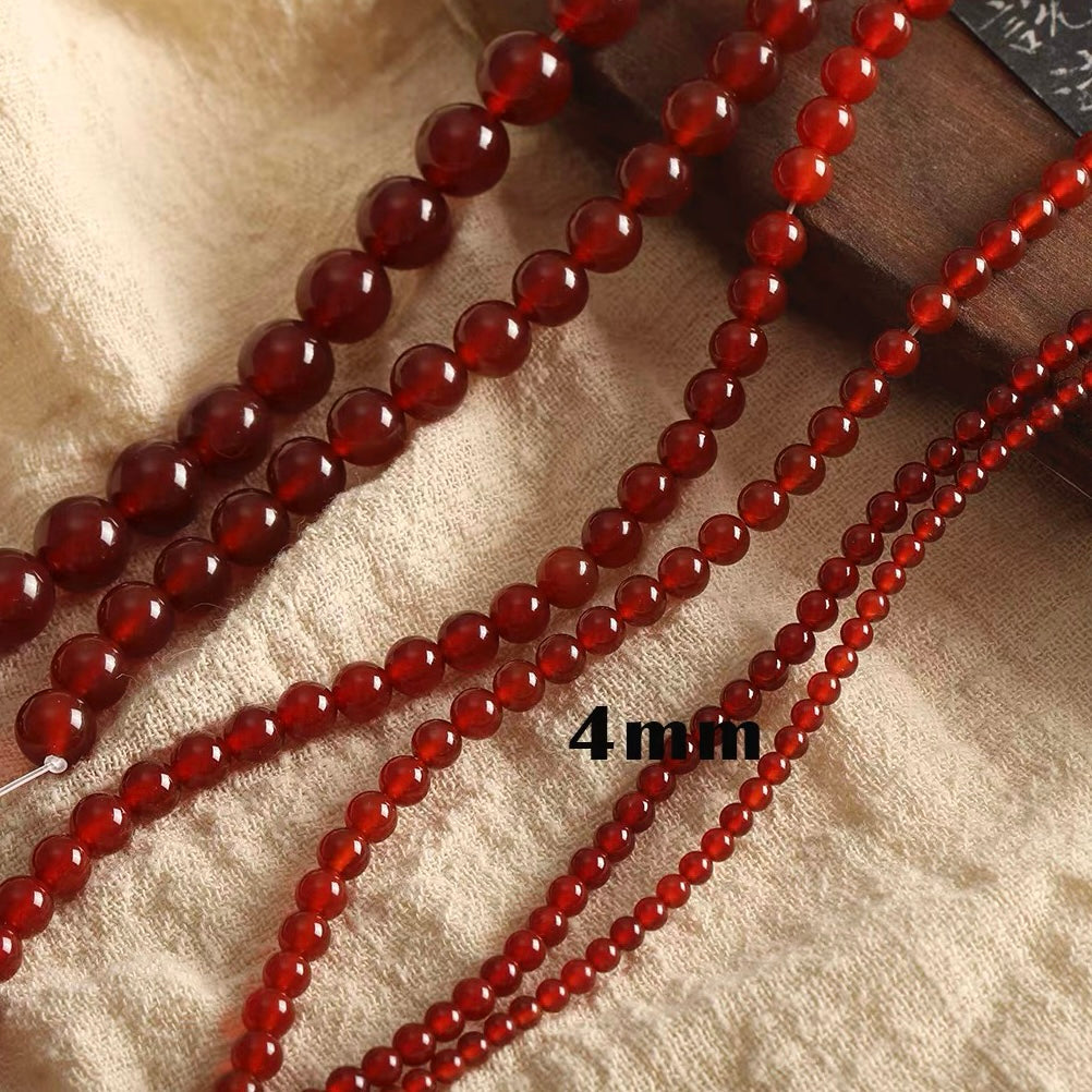 Red agate bead