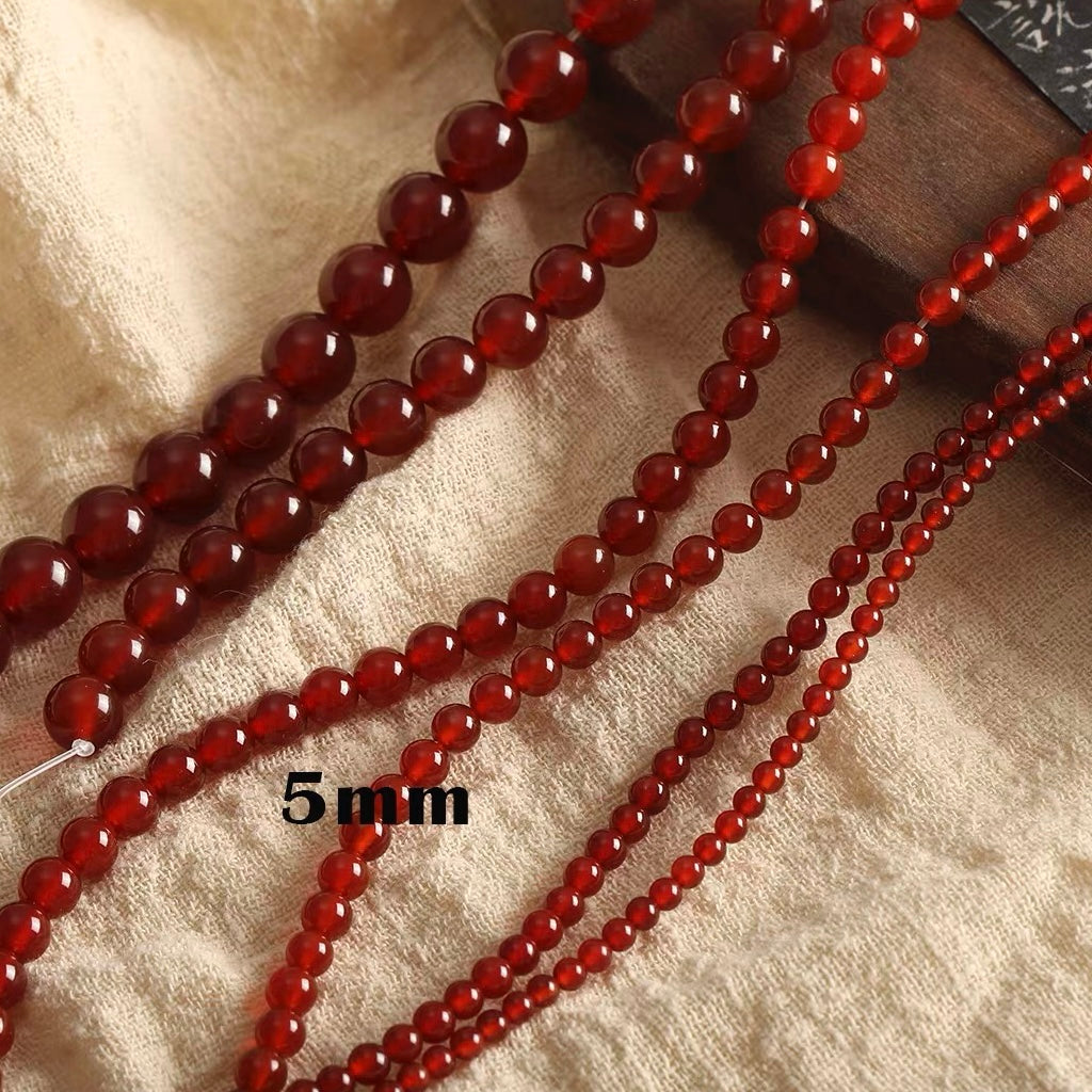 Red agate bead