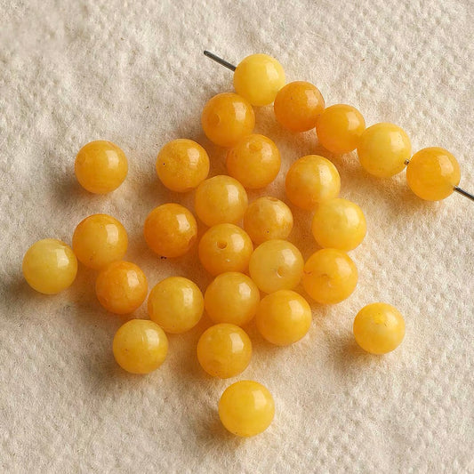 Beeswax stone round bead