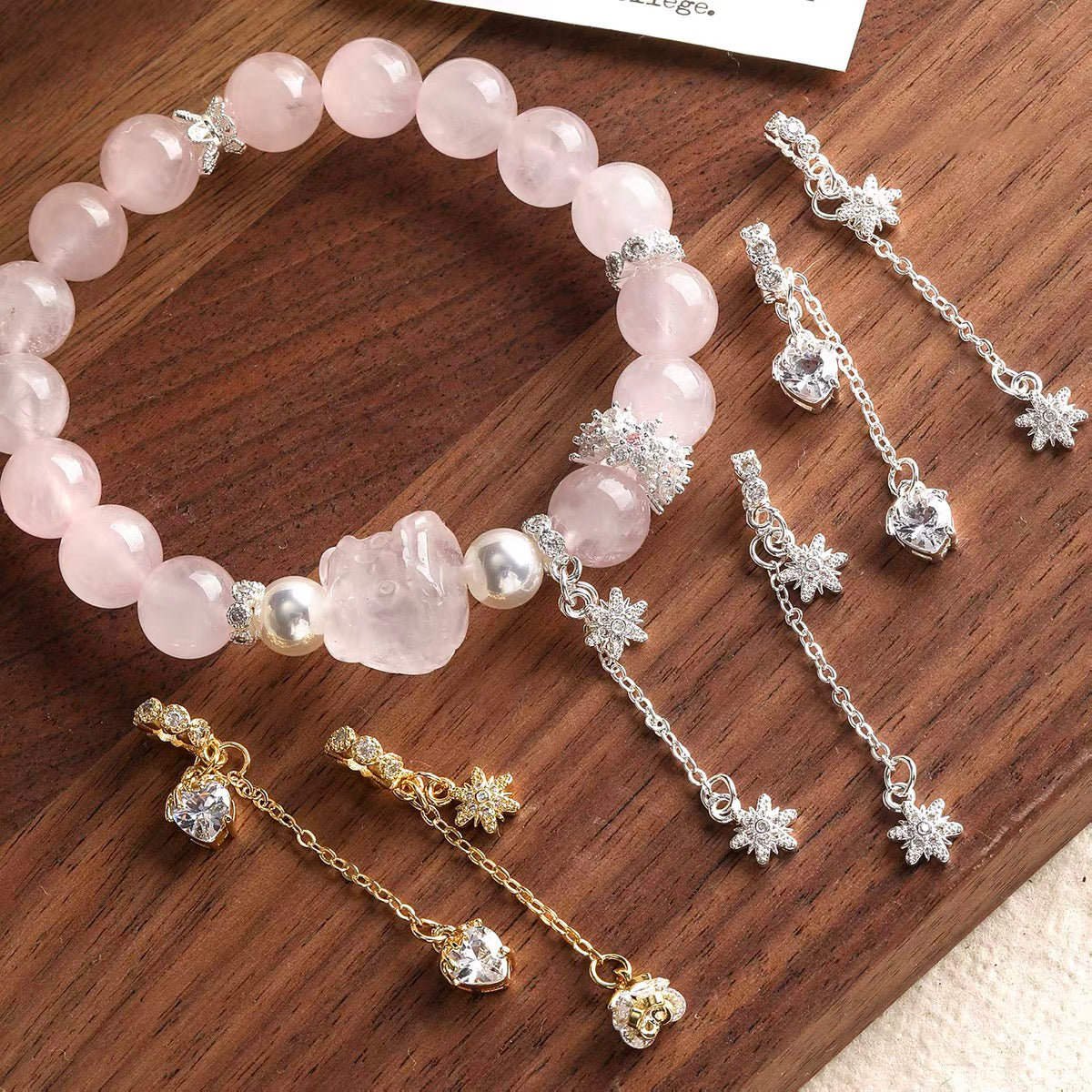 High color-retention copper-plated zircon-embedded bracelet pendant