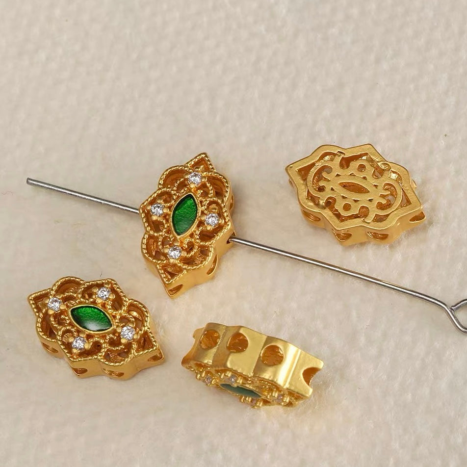 High color-retention placer gold bead