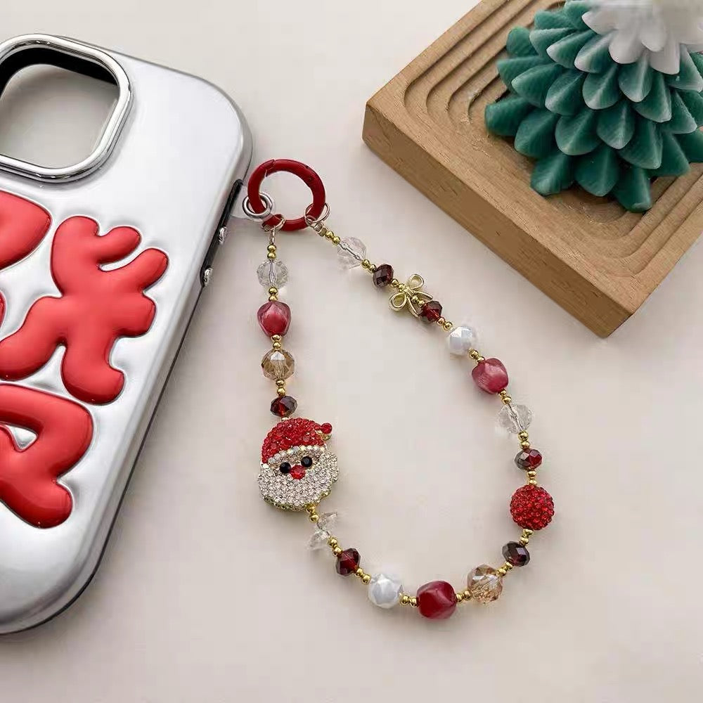 Christmas Full-Diamond Alloy Phone Charm