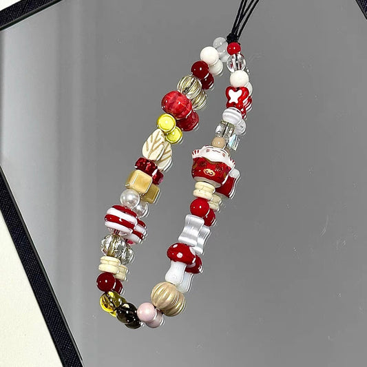 Red Lucky Cat Phone Charm