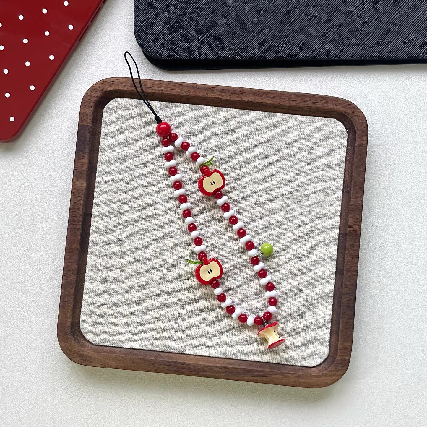 Acrylic Apple Beaded Phone Charm