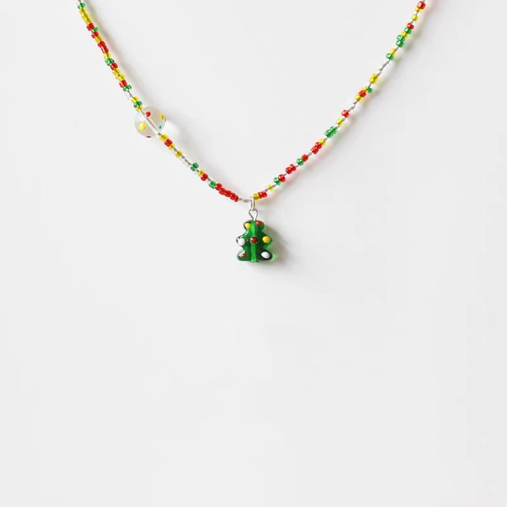 Christmas Colorful Beaded Necklace
