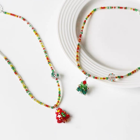 Christmas Colorful Beaded Necklace