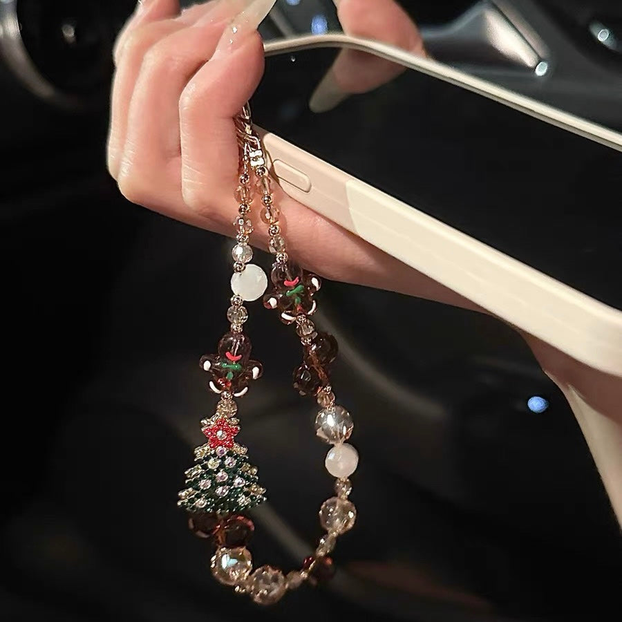 Sparkling Christmas Tree & Gingerbread Man Phone Charm