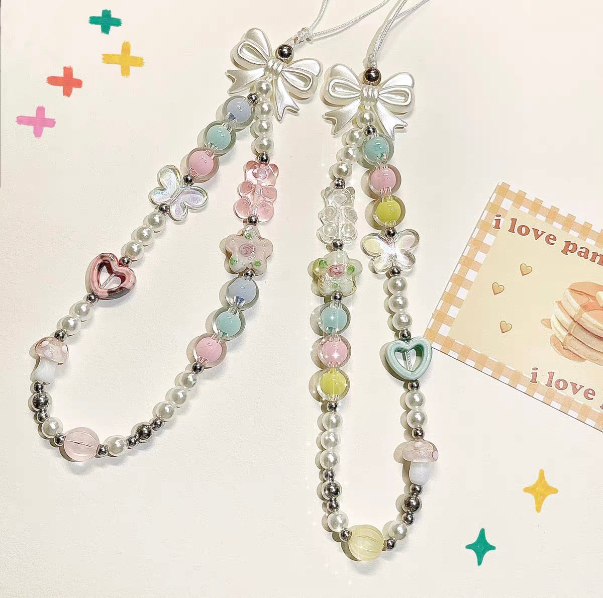 Cute Little Bear Beaded Phone Charm