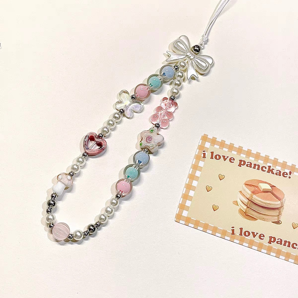 Cute Little Bear Beaded Phone Charm