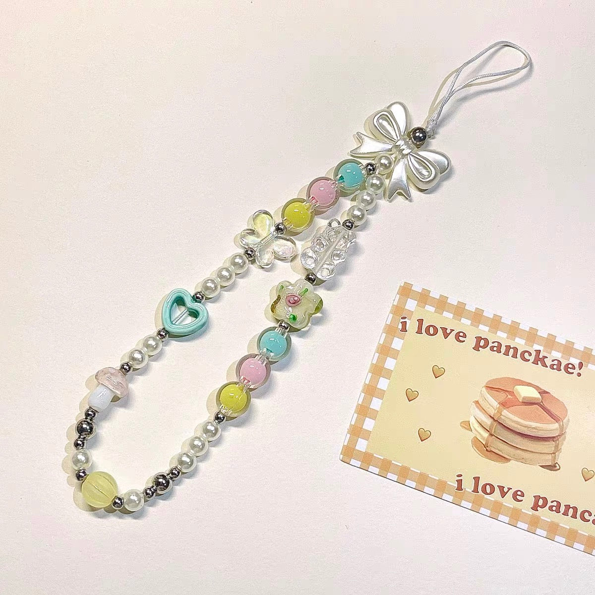 Cute Little Bear Beaded Phone Charm