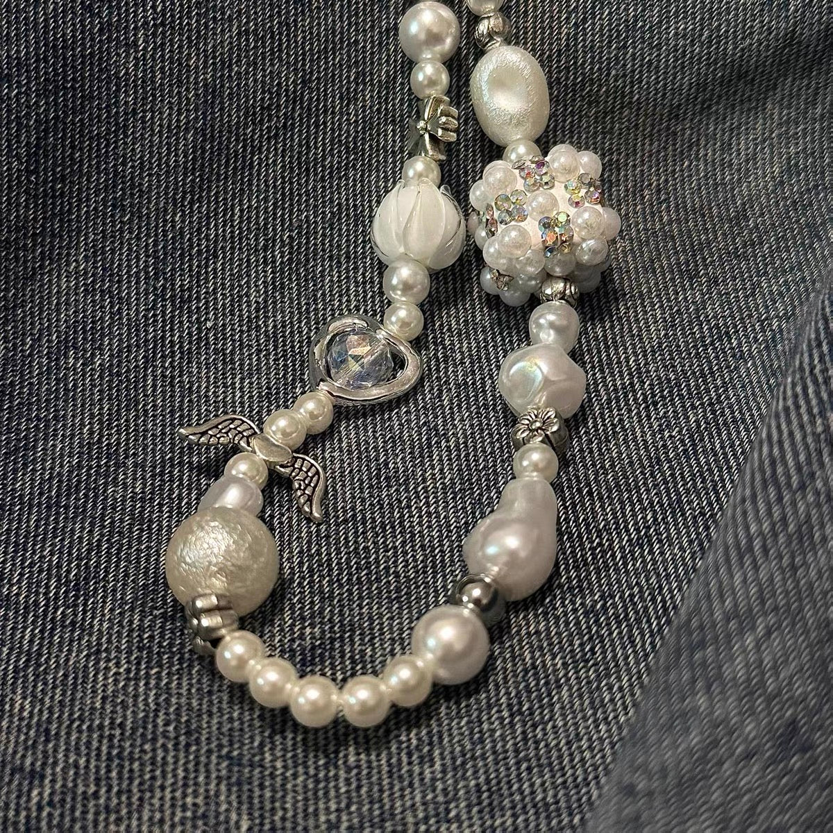 Baroque Imitation Pearl Phone Charm