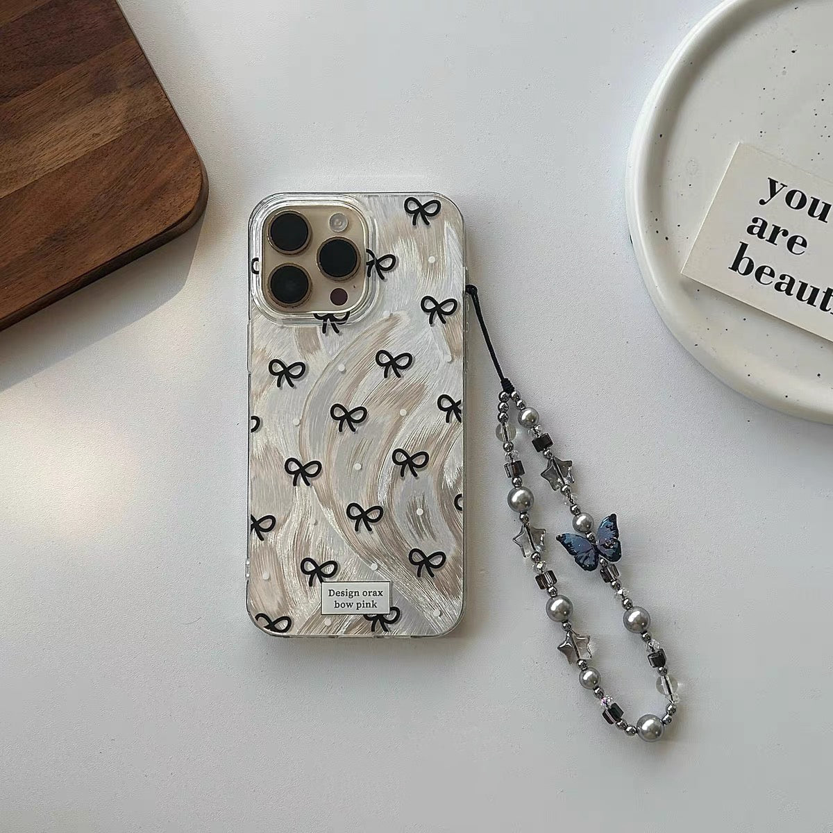 Crystal Butterfly Phone Charm