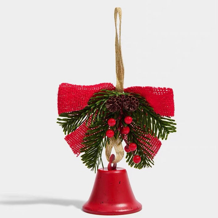 Bowknot Red Bell Christmas Tree Decorative Charm
