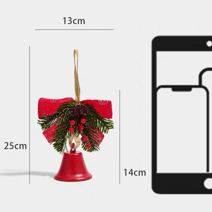Bowknot Red Bell Christmas Tree Decorative Charm