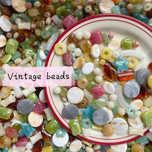 Vintage Acrylic Beads set:50g/1.76oz Mix Random Beads for Bracelet Crafts