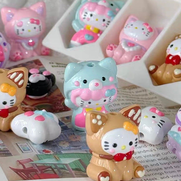 HK Cute Hand-painted 3D Doll DIY Beads