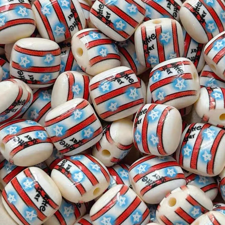 Acrylic Printed Cute Square & Round Beads