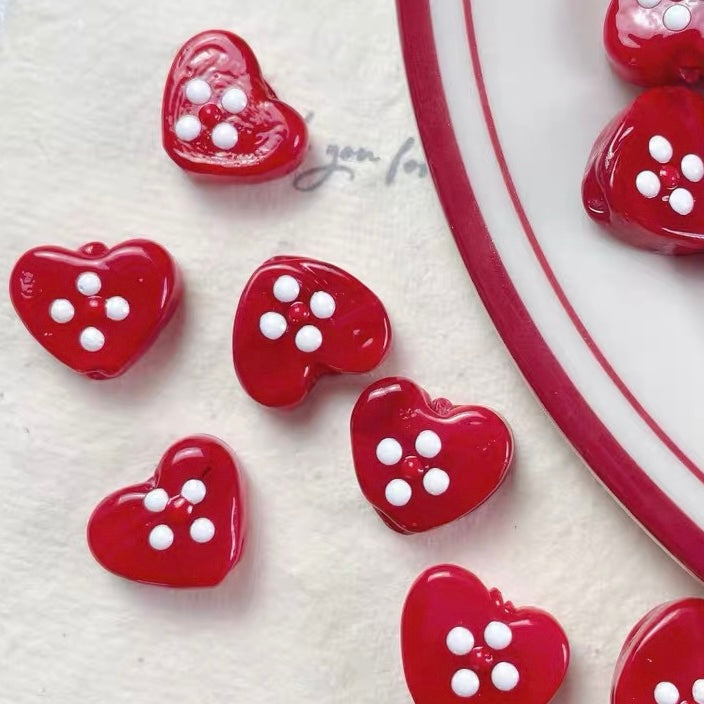 Ceramic Cute Puppy Bone & Heart Beads