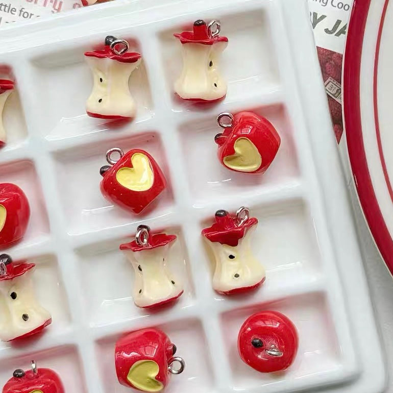 Simulated Apple Pendant & Resin Beads