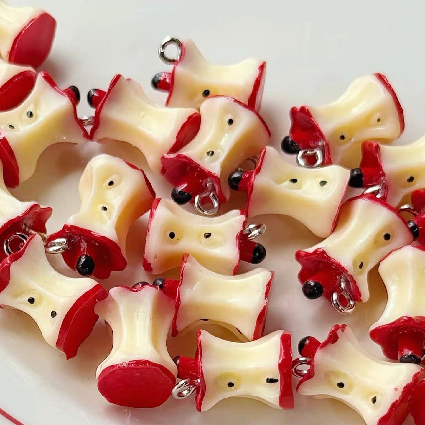 Simulated Apple Pendant & Resin Beads