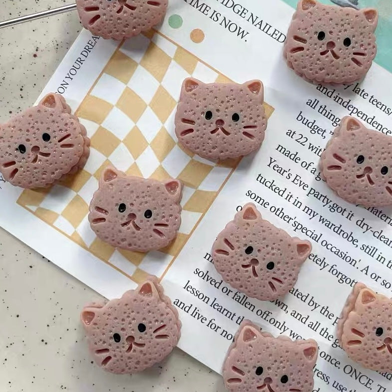 Resin Cartoon Cat & Rabbit Pressed Beads