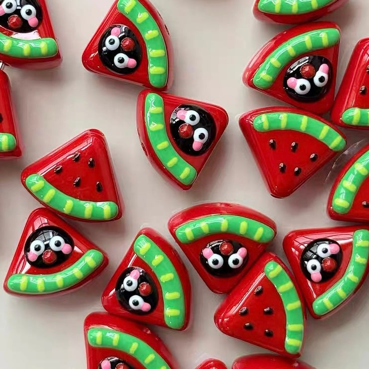 Hand-painted Apple Color-block Beads