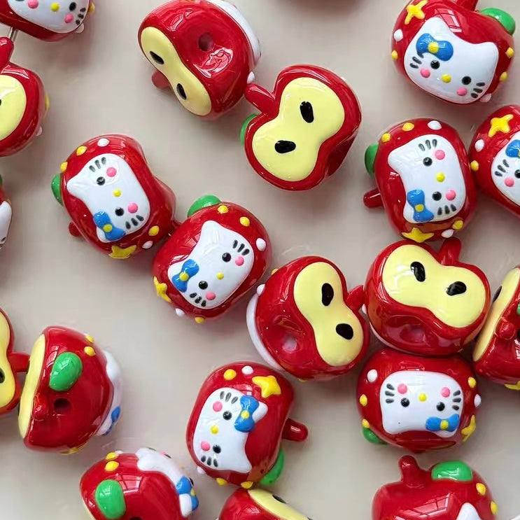 Hand-painted Apple Color-block Beads