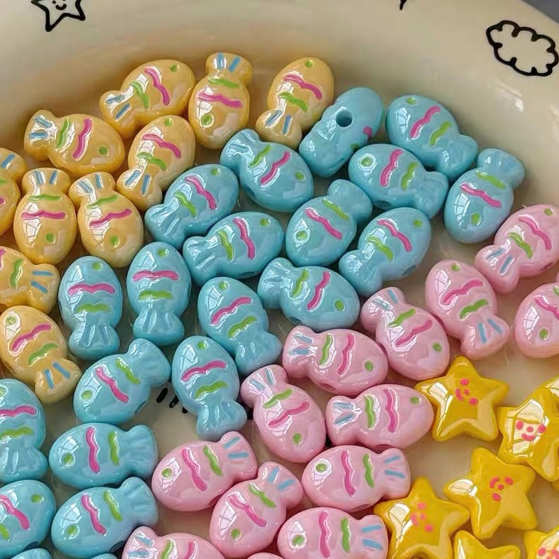 Colorful Little Fish Macaron Beads