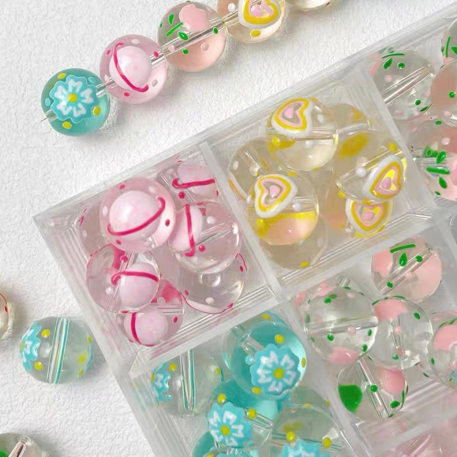 Cute Glass Hand-painted Beads