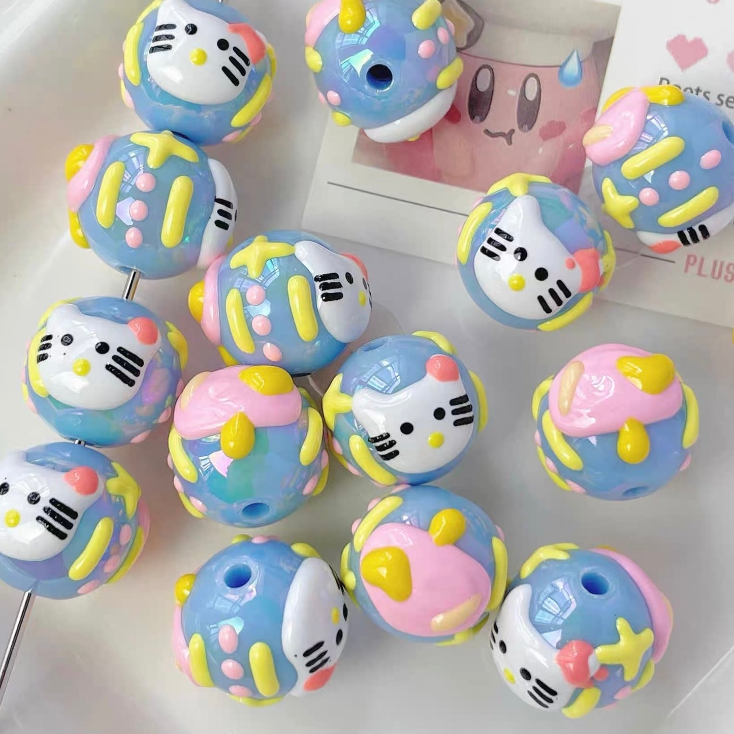 Childlike Hand-painted Color-block Beads