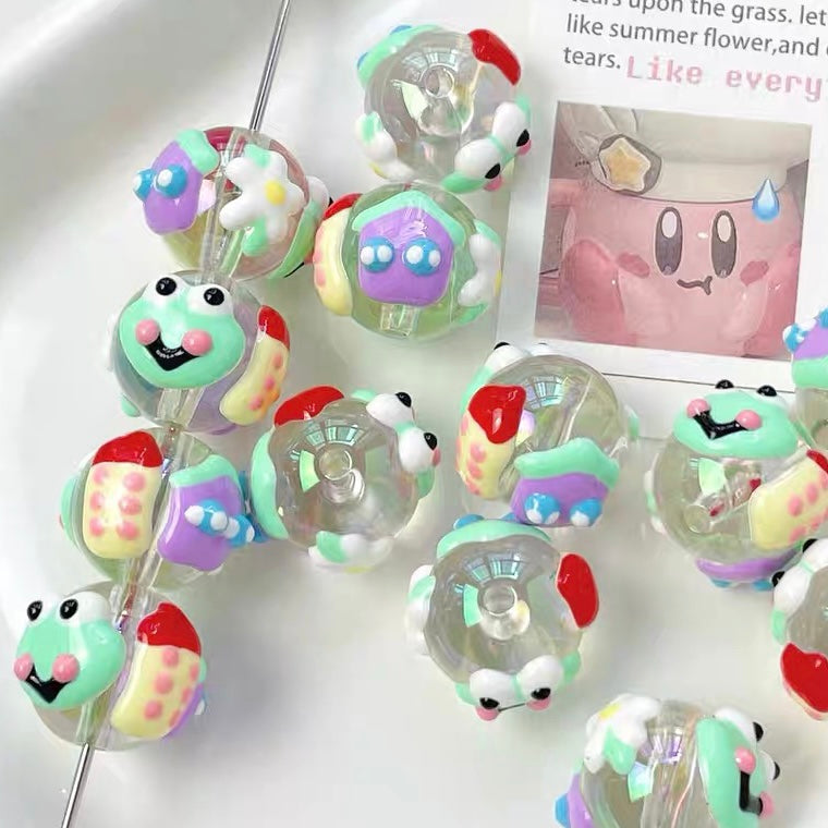 Childlike Hand-painted Color-block Beads