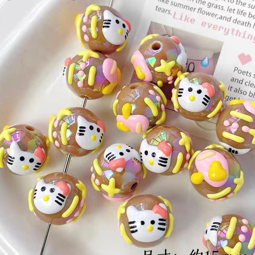 Childlike Hand-painted Color-block Beads