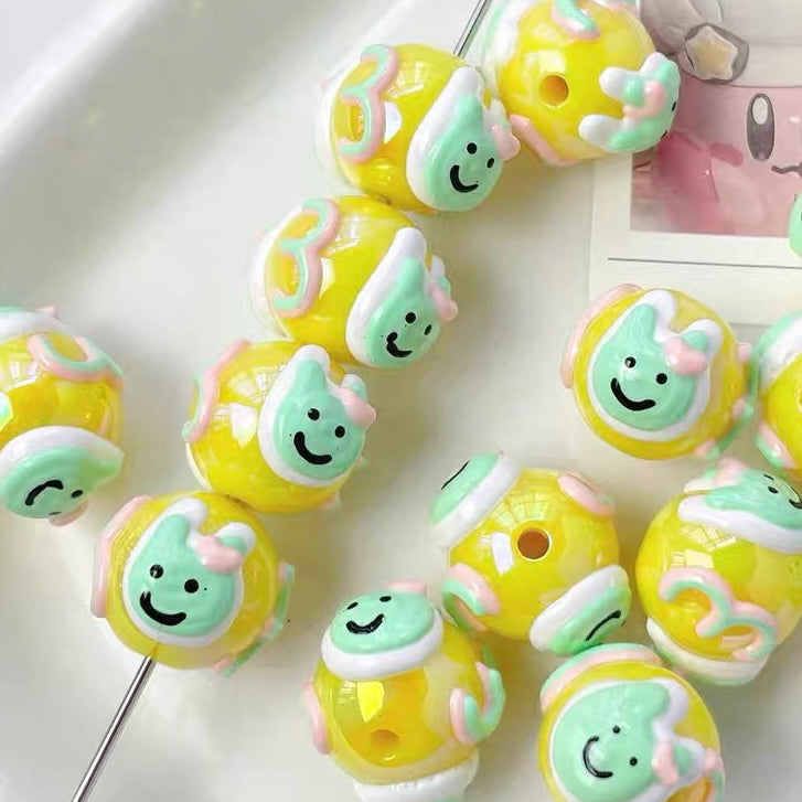 Childlike Hand-painted Color-block Beads