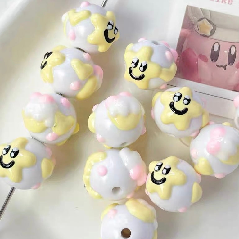 Childlike Hand-painted Color-block Beads