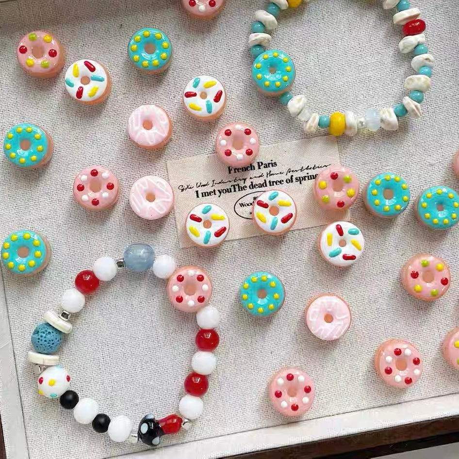 Cute Donut Glass Beads