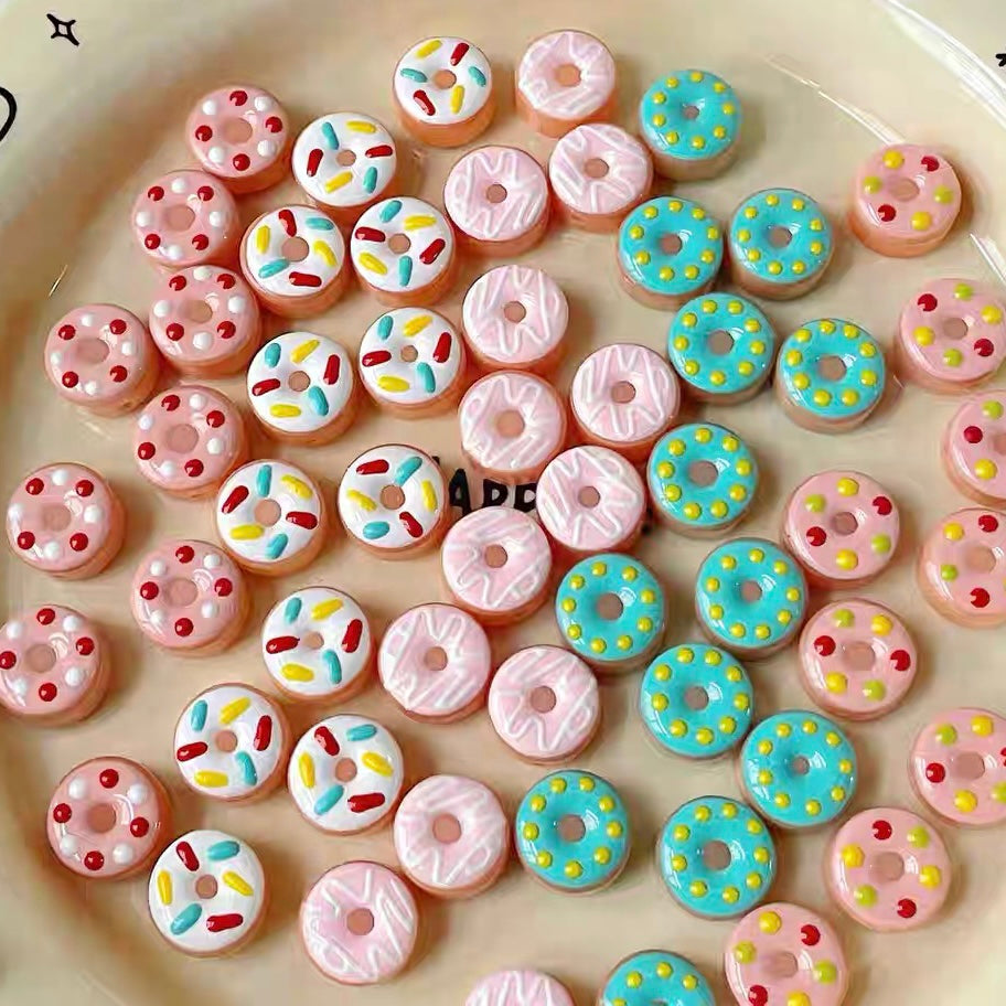 Cute Donut Glass Beads
