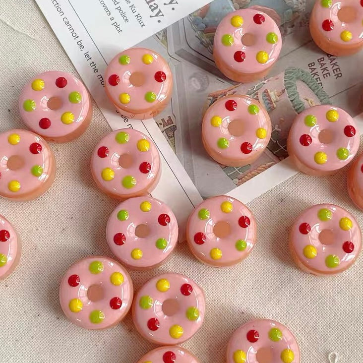 Cute Donut Glass Beads