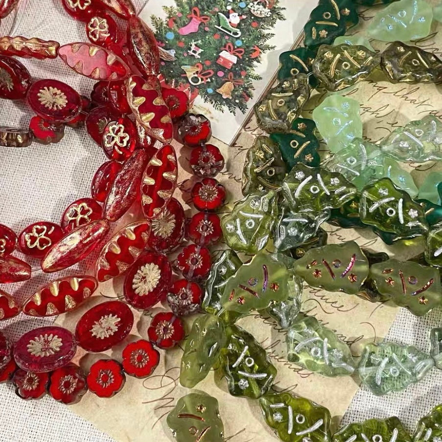 Christmas Czech Beads